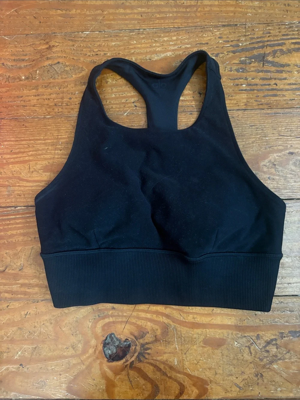 ALO Yoga Black High-Neck Racerback Sports Bra
